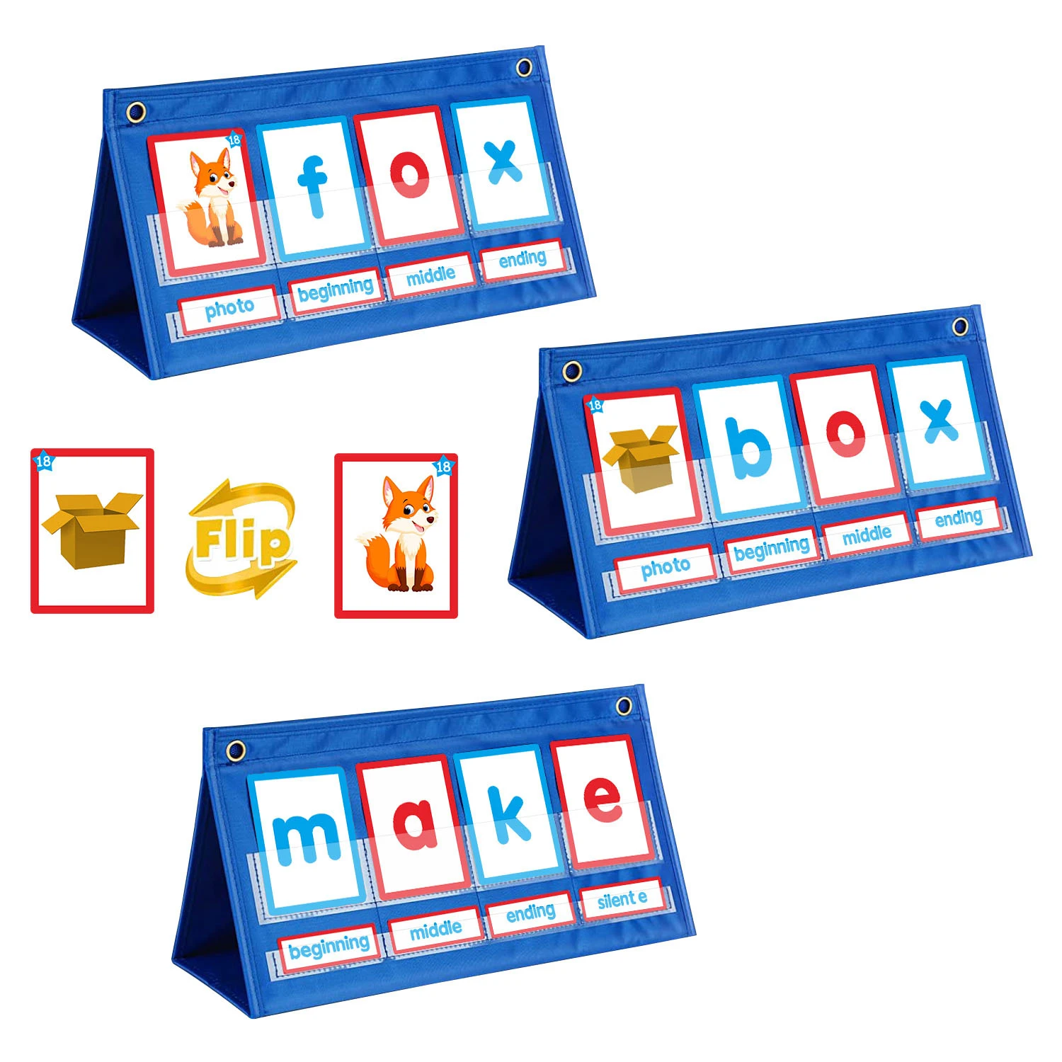 Kindergarten Pocket Chart CVC Words Flash Cards for Kids Educational