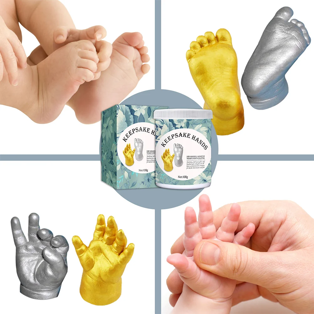 Gloves for Kids Three-dimensional Hand Modeling Powder Newborn Baby Casting Kit Keepsake Plaster Foot Molding Golden