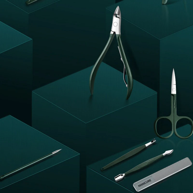 8-18 pz/set Set di tagliaunghie Set di tagliaunghie in acciaio inossidabile con borsa pieghevole Kit per manicure Forbici Trucco Strumento di bellezza