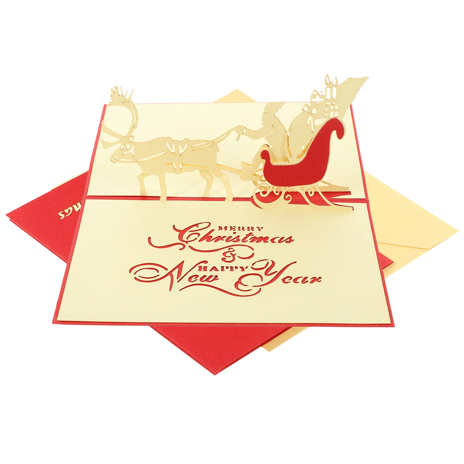 

2 Pcs Christmas Card Greeting Christamas Cards Tree Small Holiday Paper Festival