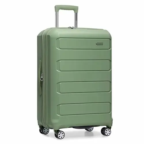 

Traveler's Choice Pagosa Indestructible Hardshell Expandable Spinner Luggage, Green, 26-Inch Medium