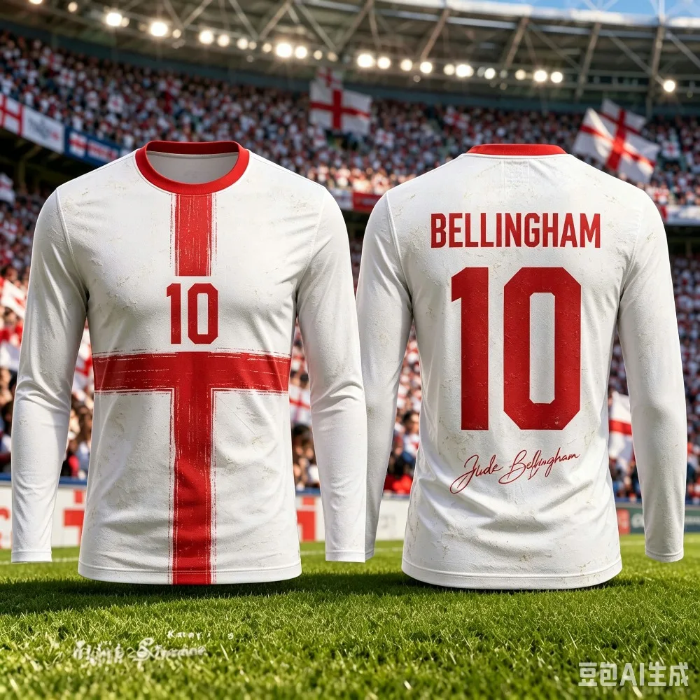 2026 Summer England Style Player No.10 Printed T-shirt Breathable Quick Dry Long Sleeve Tees Outdoor Football Jersey Tops Unisex