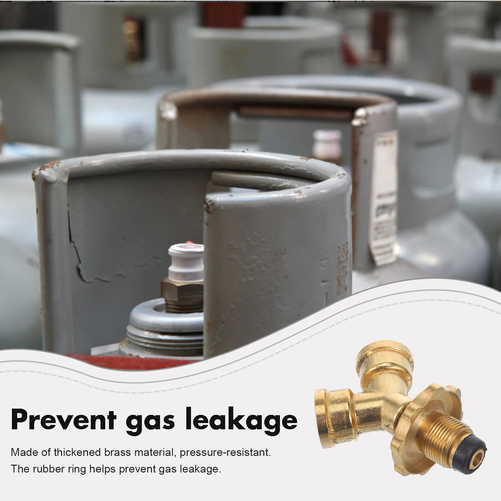 Gas Tank Pressure Reducing Valve Thickened Brass Material Rubber Ring Leak Proof Easy Install Propane Tank Refill Adapter