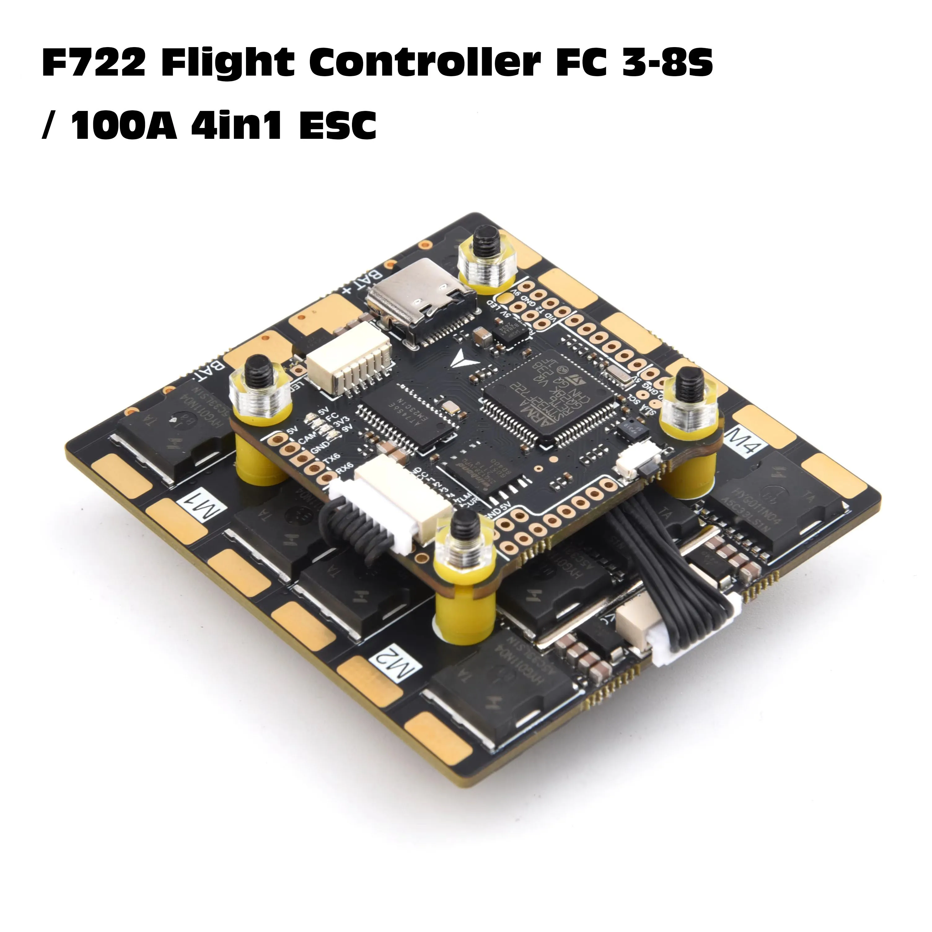 

F7 F722 Flight Controller FC 3-8S Lipo 5V/9V BEC & 100A 4in1 ESC Stacks For RC 13inch 15inch FPV Racing Freestyle Drone