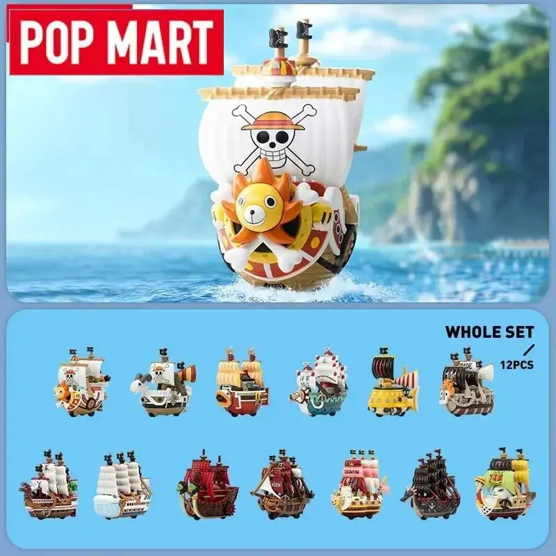 POP MART One Piece De Grand Line Series Voertuigen Blind Box Guess Bag Speelgoed Poppen Leuke Anime Figuren Desktop Ornamenten Collectie