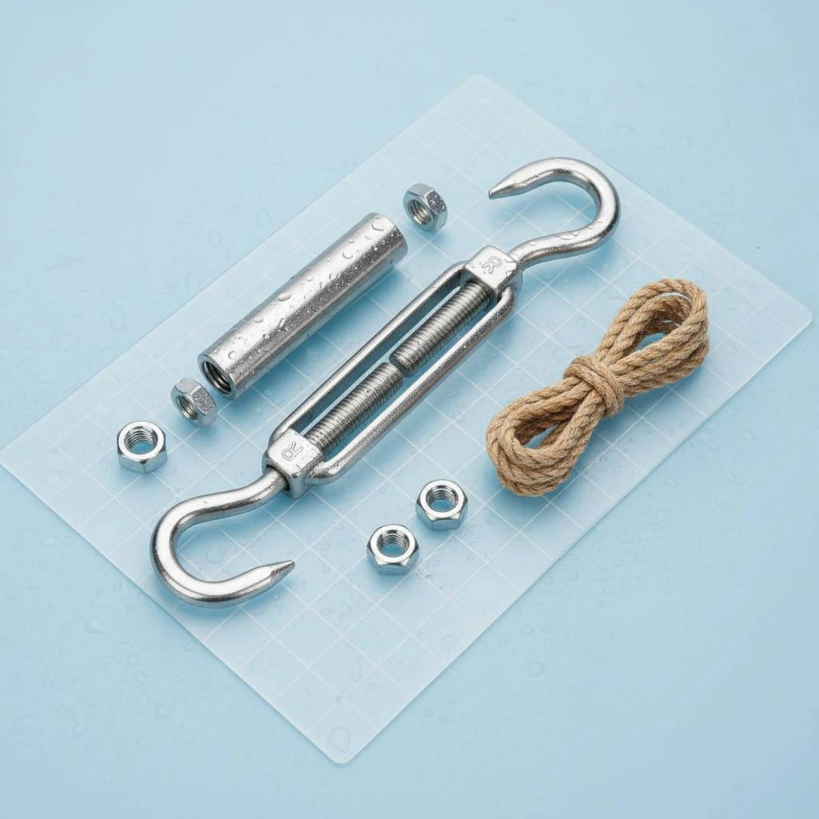 

Stainless Steel Sail Shade Fittings Adjustable Turnbuckle Shade Sail Mounting Kit Awning Hardware Set Easy to Use for Outdoor