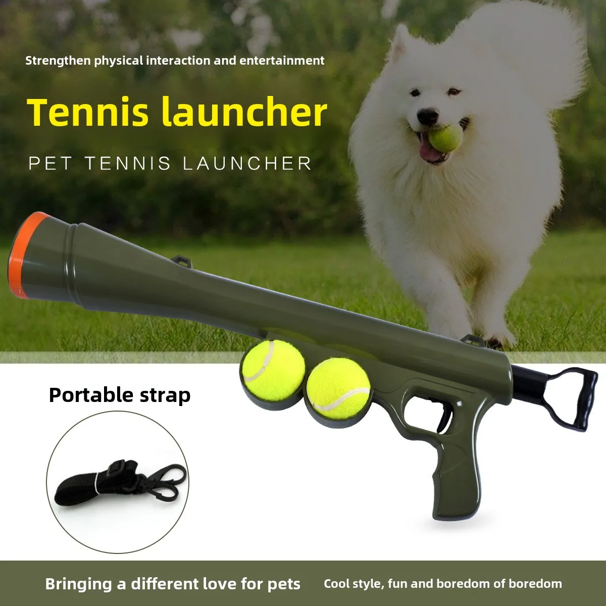 Pet Dog Toy Serve Gun Dog Training Throw Launcher Pet Outdoor Tennis Launch Interactive Educational Toy