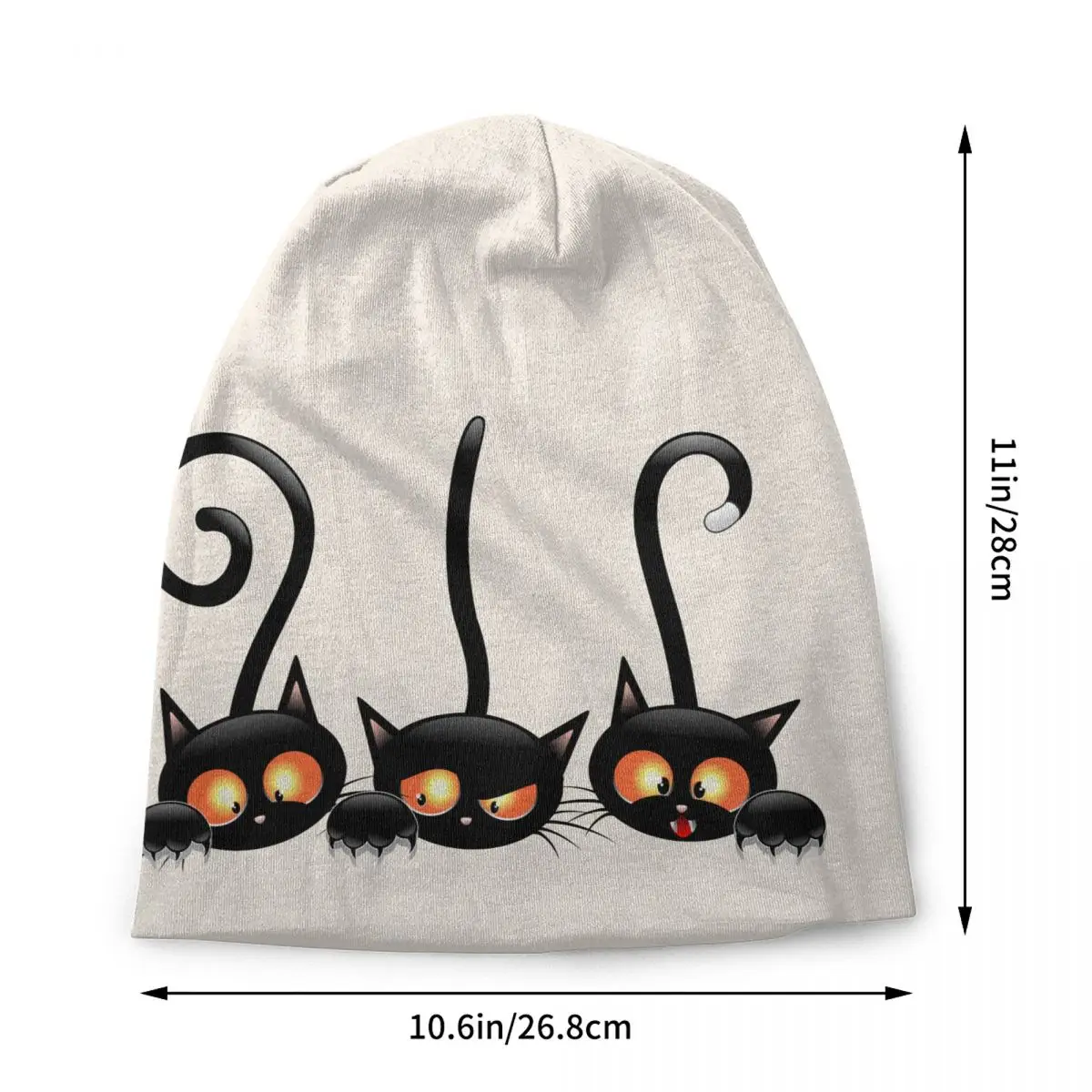 Halloween Black Cat Bonnet Hat Knitting Hats Men Women Hip Hop Unisex Winter Warm Skullies Beanies Cap