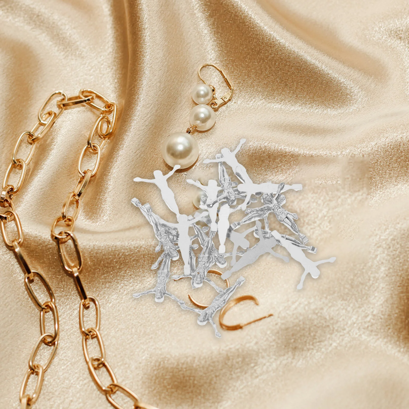 20Pcs Jesus Crucifix Alloy Plated Cross Pendants Religious Charms for DIY Jewelry Making Necklaces Bracelets Accessories