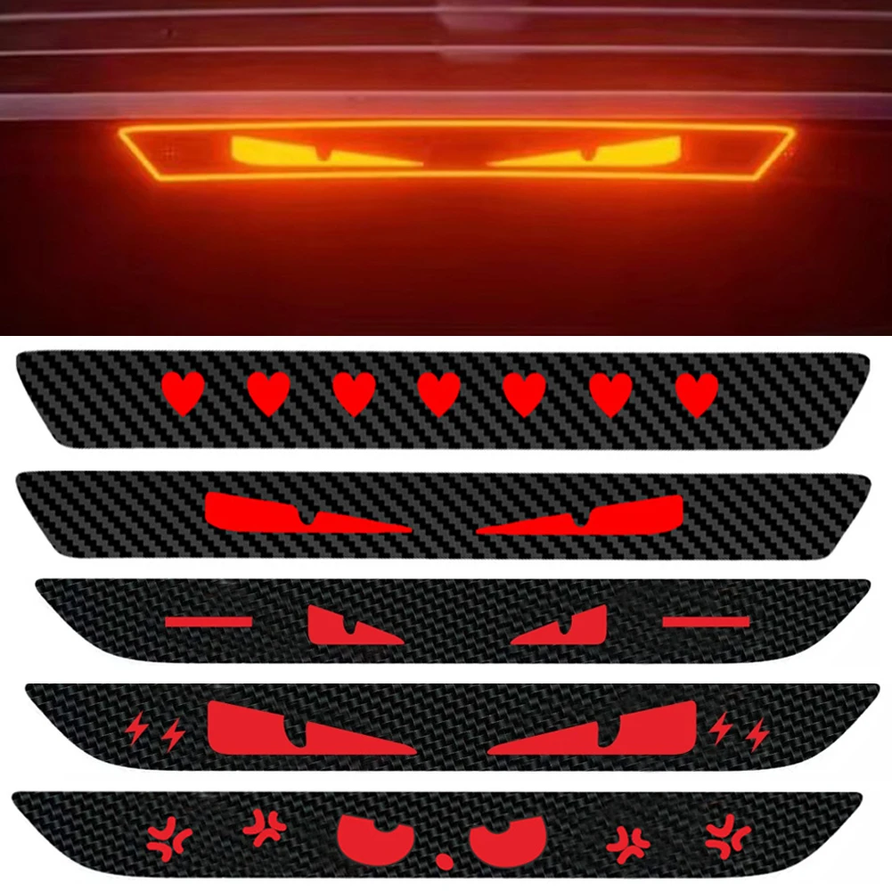 Universal carro lanterna traseira luzes de freio adesivo protetor do carro adesivo diabo olhos coração falcão olho fibra carbono cobre acessórios