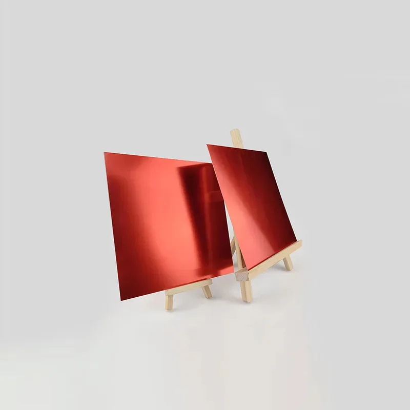 

Anodized Red 5052 Aluminum Alloy Sheet 0.5mm to 2mm Thick 100x100mm 200x200mm 300x300mm Decorative Metal Plate