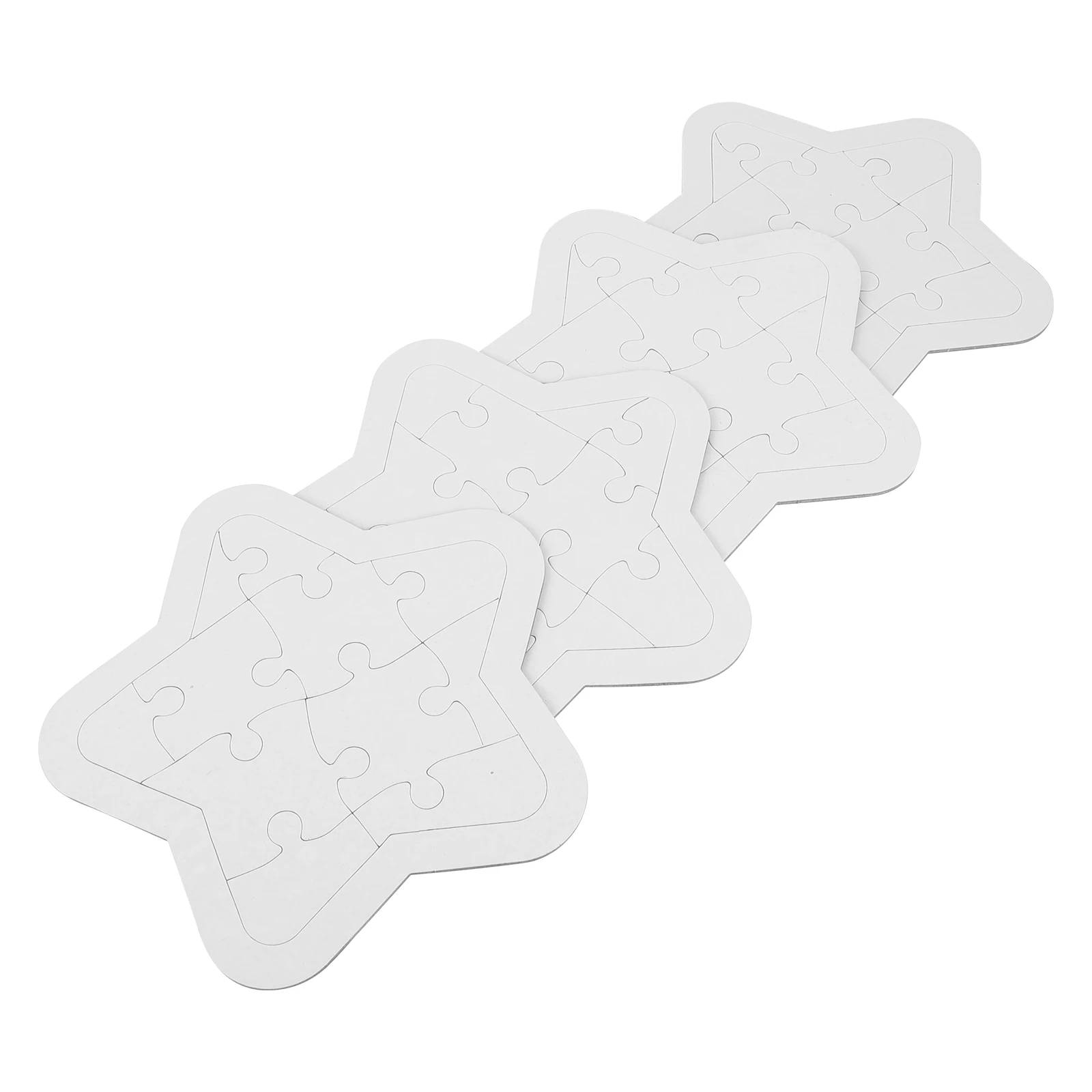 

Five pointed Star Coloring Puzzle 4pcs Blank Puzzles Kids Toddler Easy Separate Assemble Practical Material Creativity