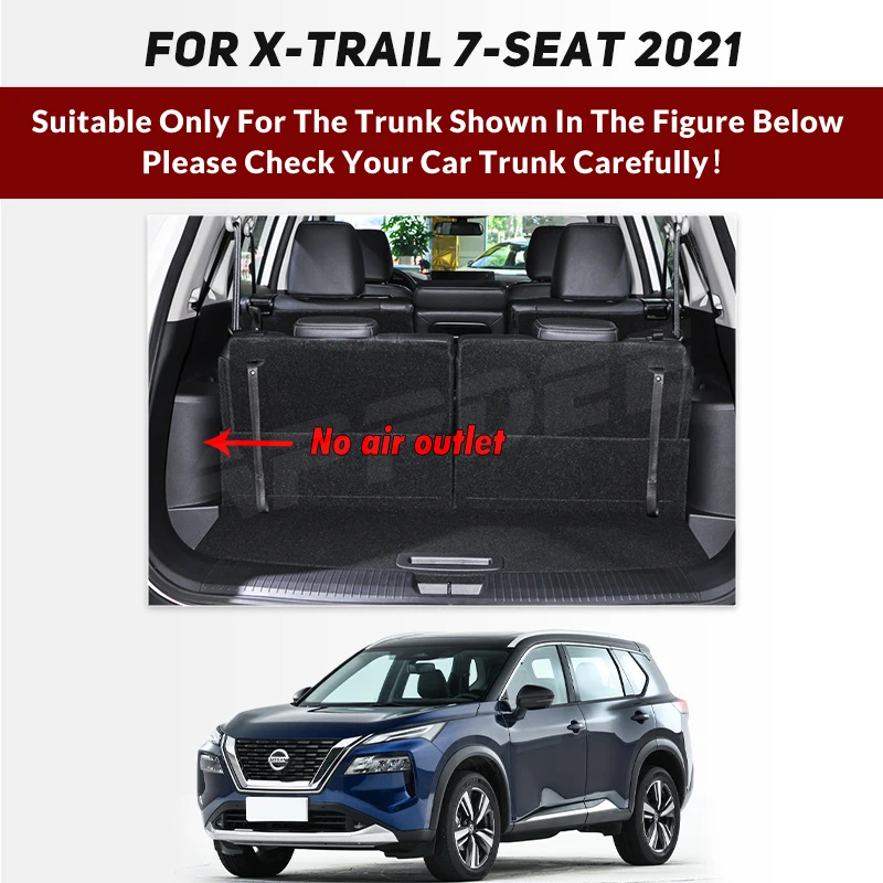 Auto Full Coverage Trunk Mat For Nissan X-Trail 7-Seat 2021 Car Boot Cover Pad Cargo Liner Interior Protector Accessories