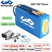 18650Ebike Battery Pack 72V 40AH 60V 24AH 52V 48V 36V for Electric Bicycle Escooter 1000W 1500W 1800W 2000W 2500W 3000W