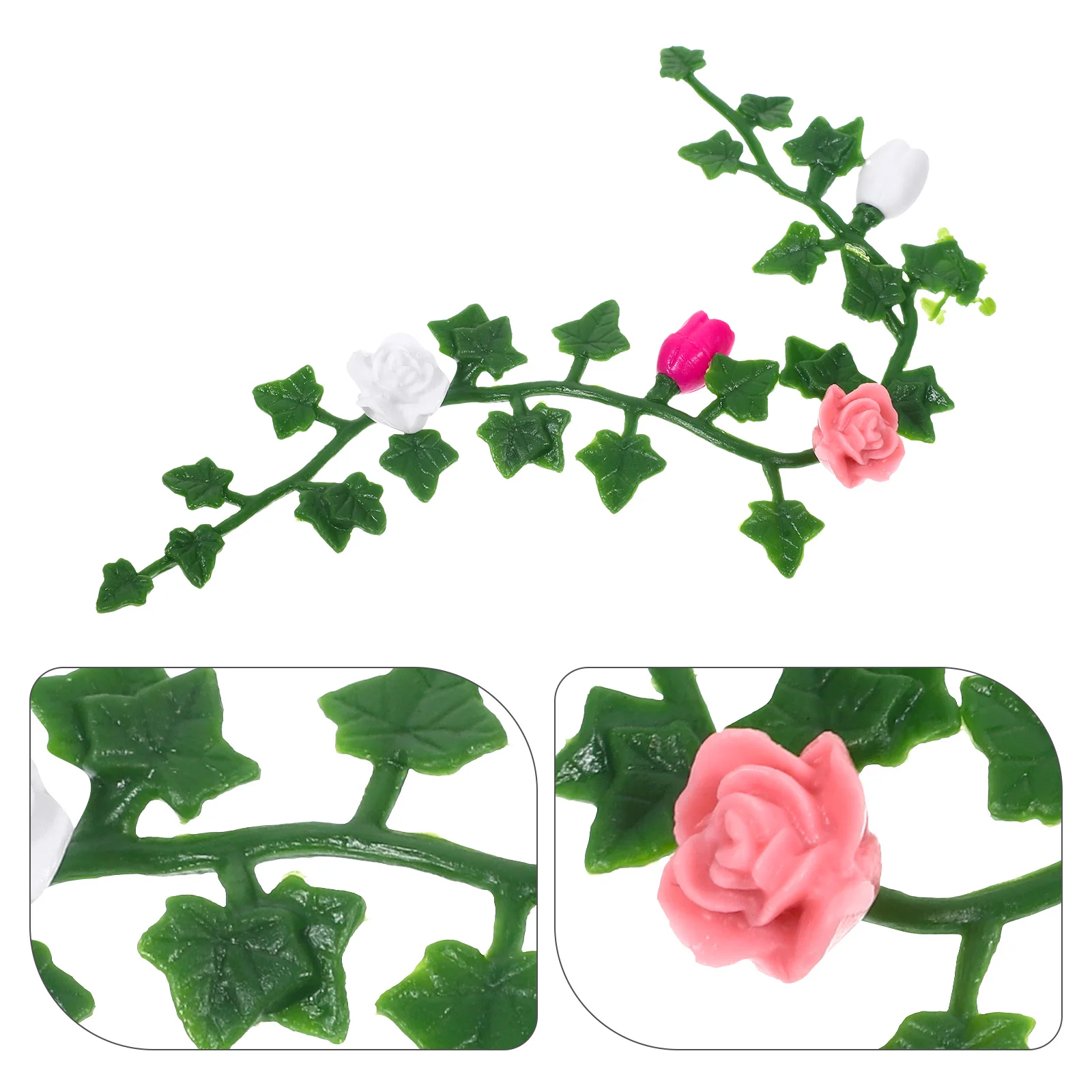 3 Pcs Mini Garden Model High Imitation Fine Details House Accessories PVC Artificial Flower Vine Decor Lightweight Easy