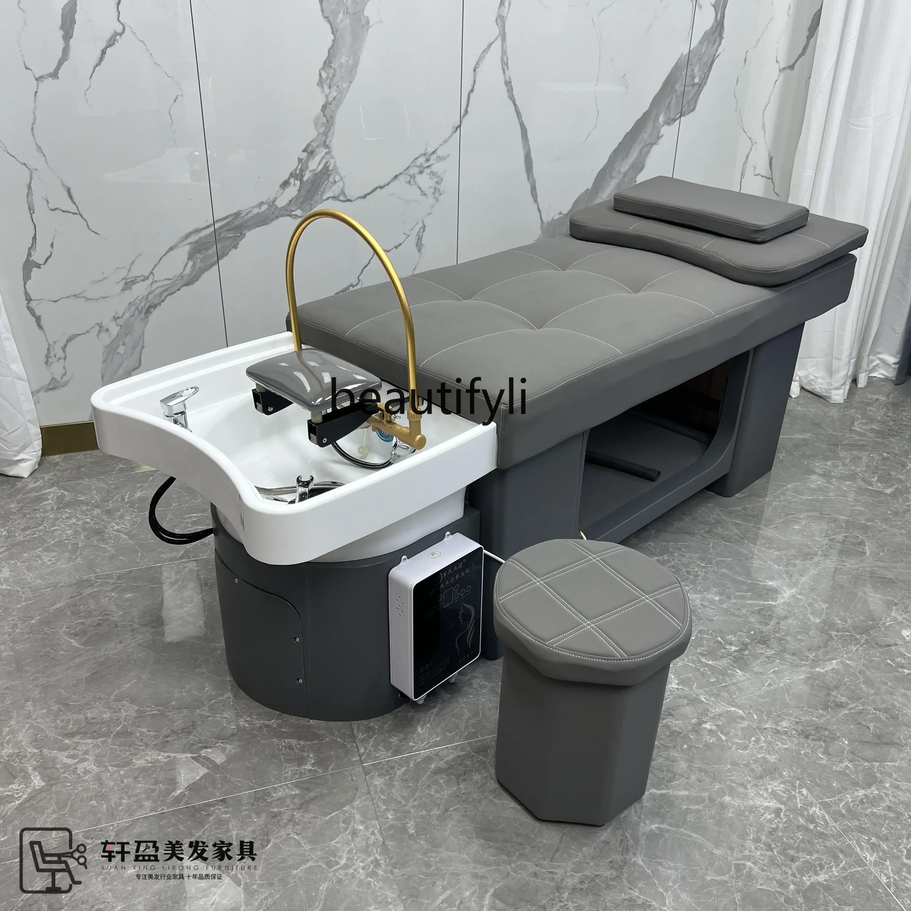 Thai Flushing Bed Fumigation Water Circulation Multifunctional Barber Shop Shampoo Chair for Hair Salon Hair Salon Facial Bed