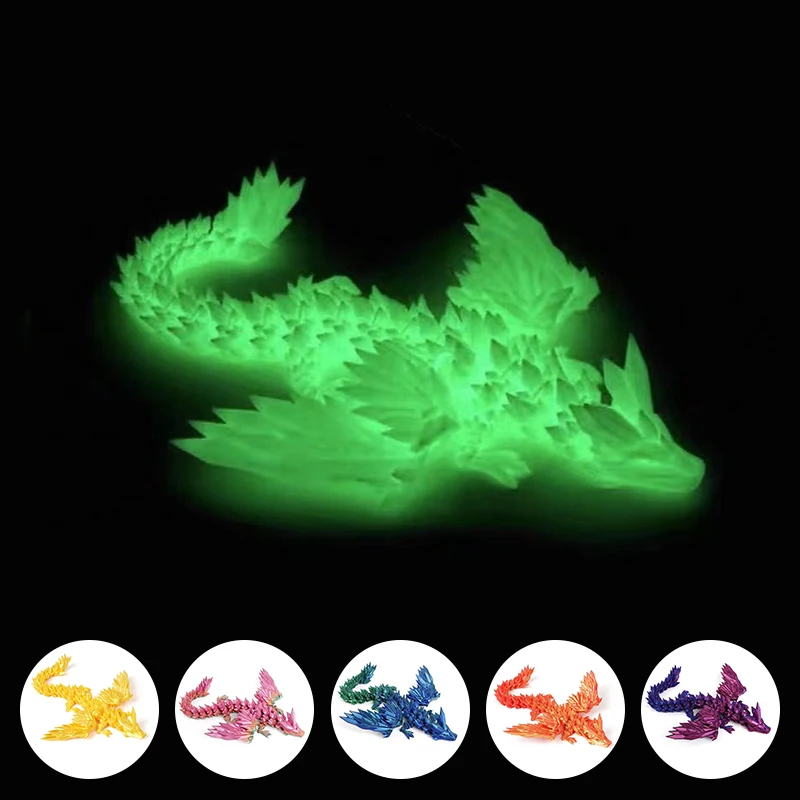 15cm 3D-Gedruckter Magischer Drache mit Beweglichen Gelenken, Drehbare Tischdekoration, Büro-Schreibtisch-Ornament, Geburtstagsgeschenk für Jungen, Heimdekoration – Detail 8