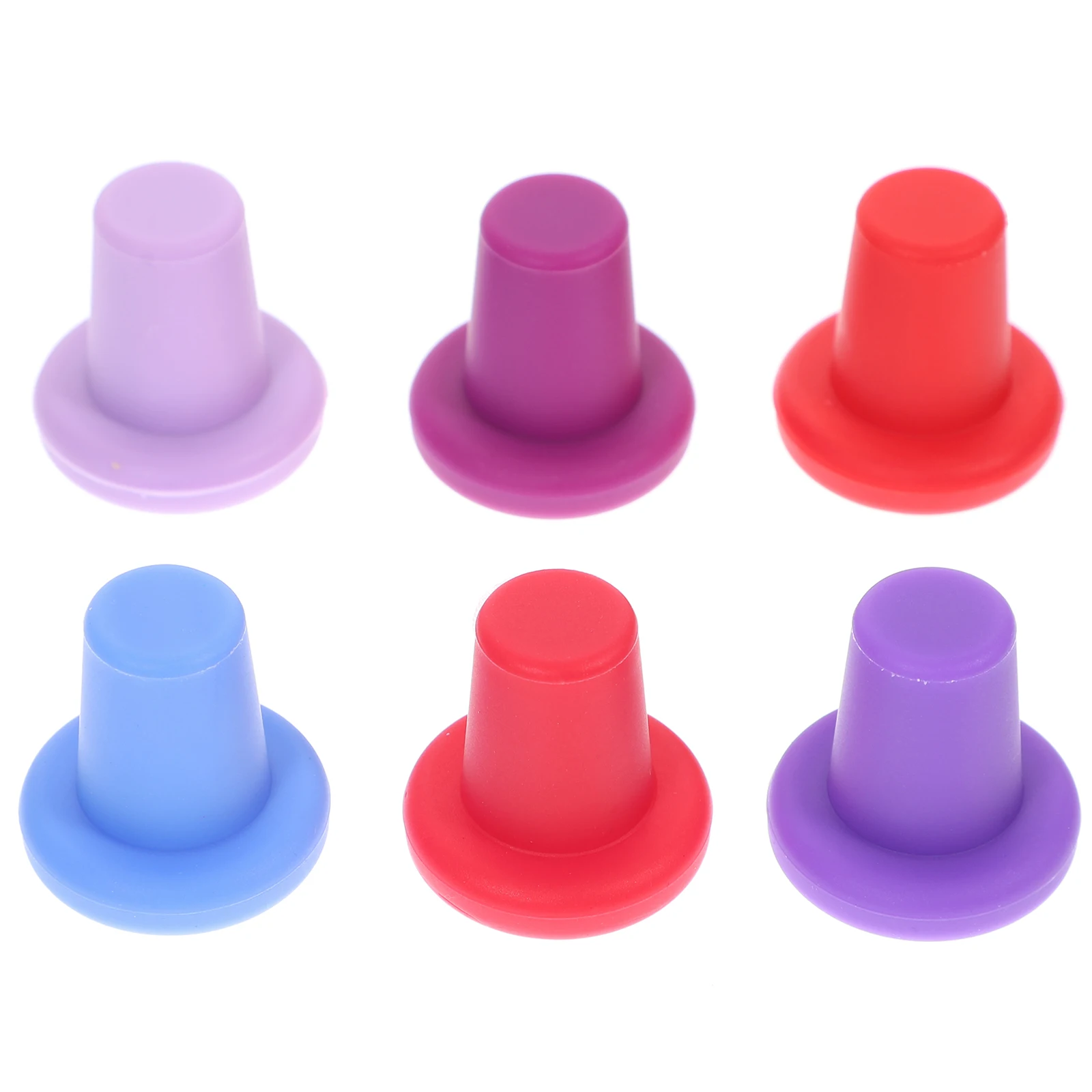 

6Pcs Silicone Wine Stopper Red Wine Bottle Saver for Party Banquet Home Use Bottle Stoppers for Glass Bottles