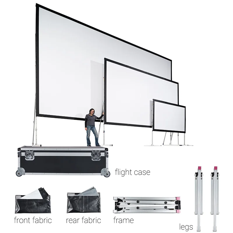 2026150 180 200 220 250 300 350 Inch 16:9 4:3 Front Rear Fast Fold Projection Screen Portable Outdoor Projector Screenpromote sa