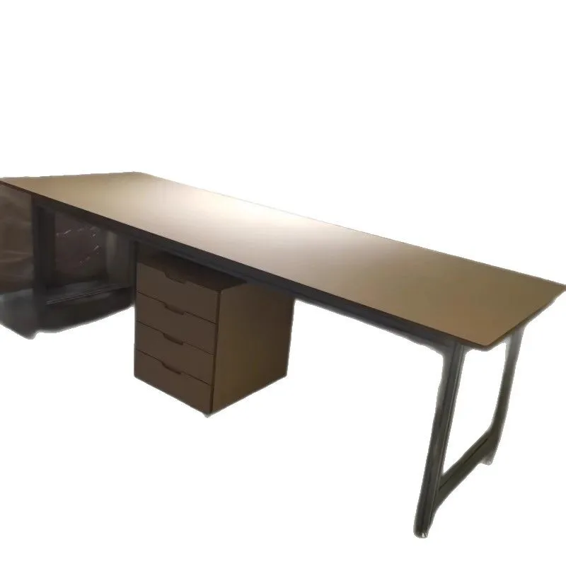 Ocean plate aluminum profile Internet celebrity senior sense designer simple modern solid wood light luxury studio computer desk