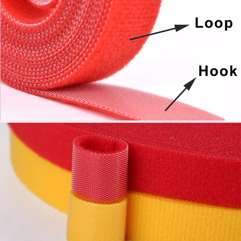 5Meter/Roll Reusable Fastening Tape Cable Ties 10/15/20/25/30/50mm Double Side Hook and Loop Straps Cable Wire Management Tape