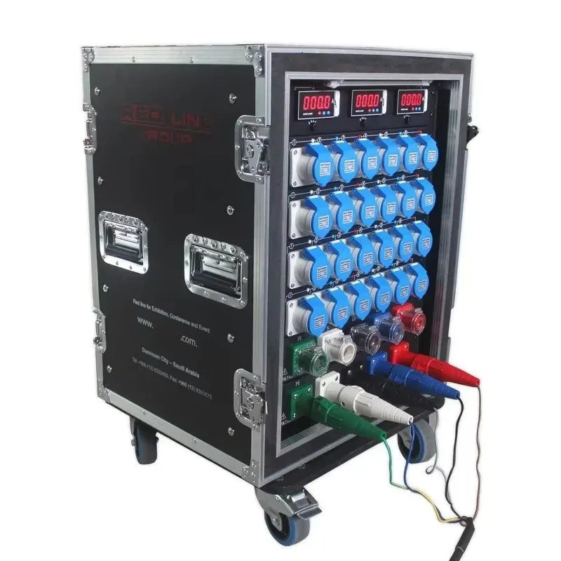 Audio Stage Power Distribution Equipment - 400A Camlock Main I/O & 16A Connectors for Stage Audio Systems