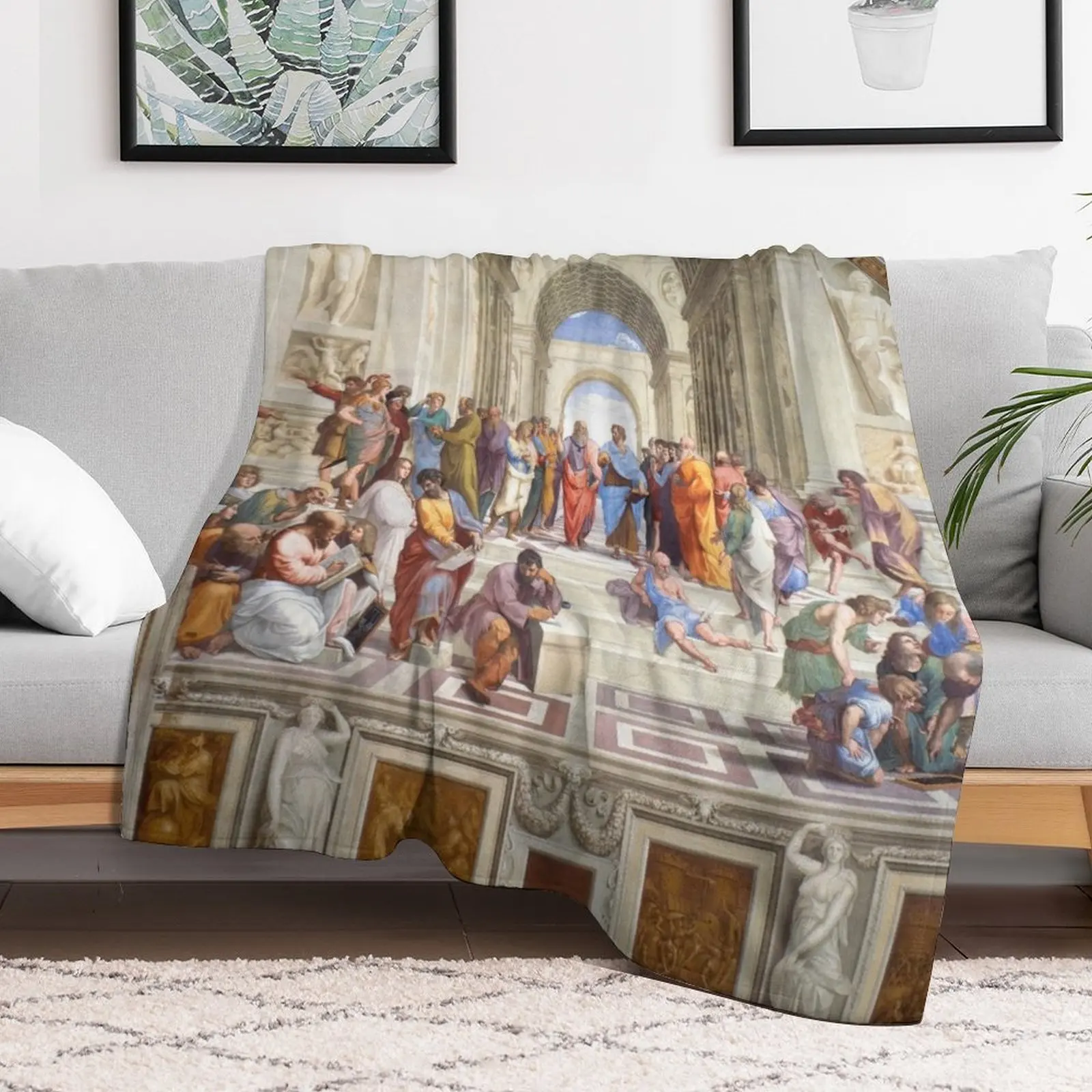 School of Athens Throw Blanket Men's Soft Warm Throw Blanket for Couch
