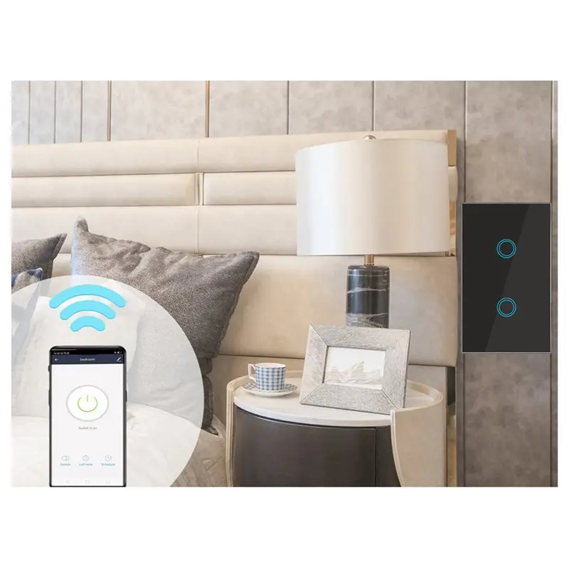 IALJ-interruptores de alimentación táctiles de vidrio, Wifi, interruptor de luz de pared inteligente, control remoto por voz inalámbrico, Tuya, Alexa, Google Home
