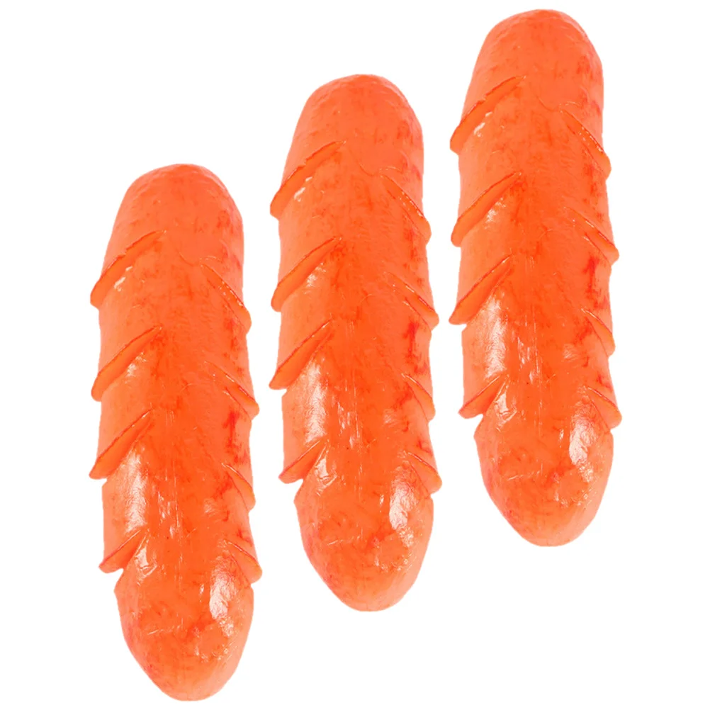 3pcs Fake Roasted Sausage Realistic Pvc Food Prop For Bakery Restaurant Display Decor Simulation Hot Dog Artificial Food