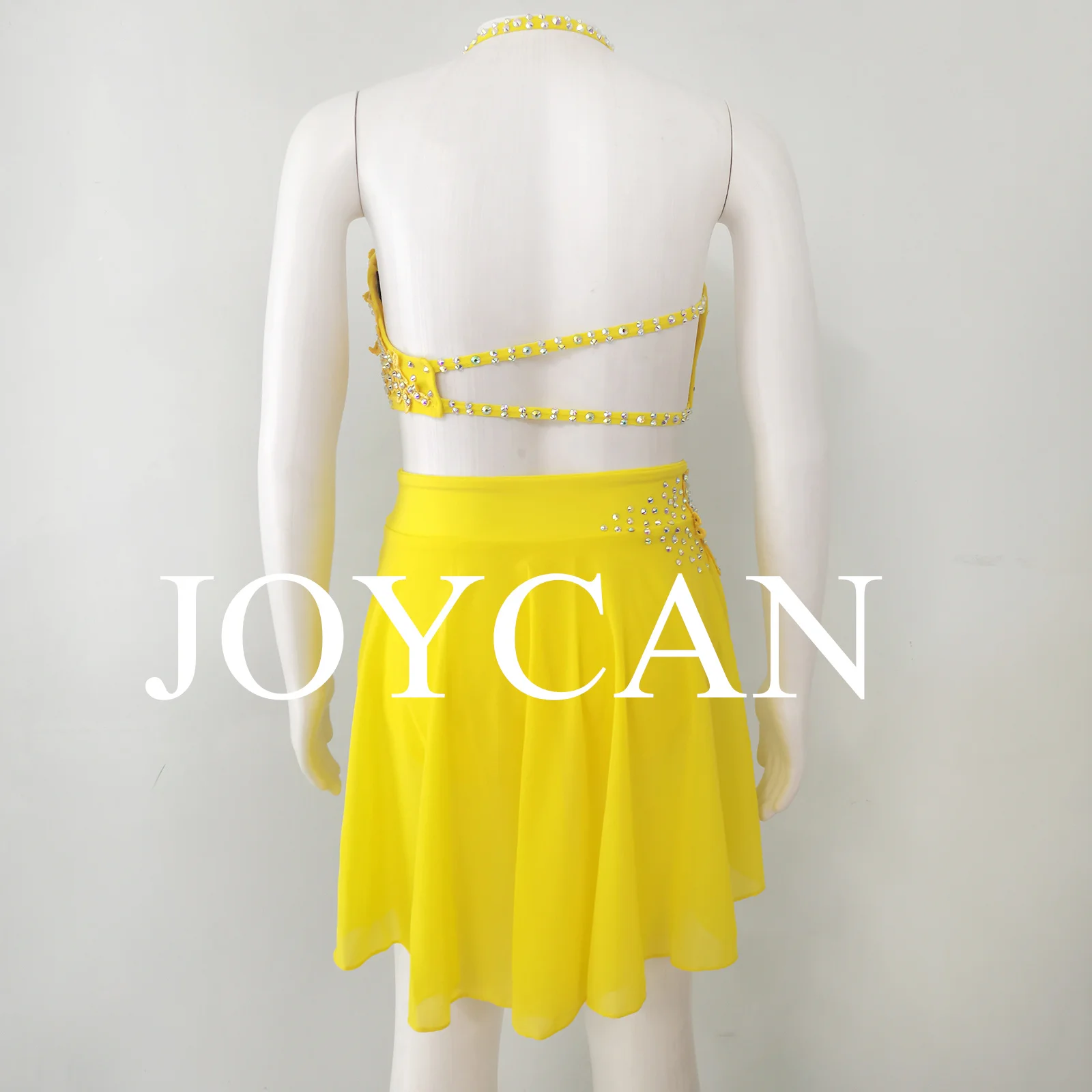 JoyCan فستان رقص غنائي أصفر ملابس رقص الجاز القطب ملابس الرقص فتاة أداء التدريب