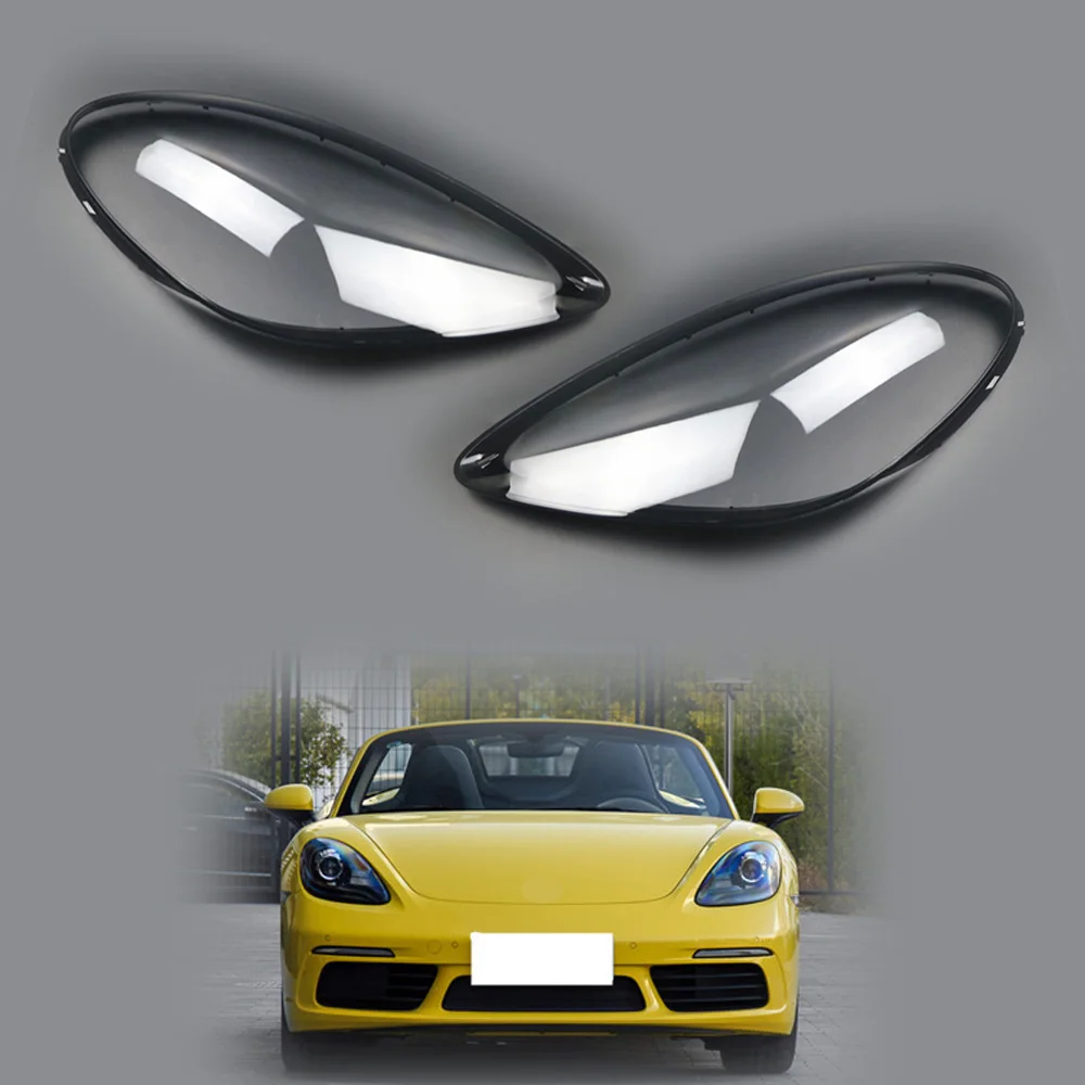 For Porsche Boxster Cayman 718 982 2016-2020 Car Headlight Lens Cover Lampshade Shell