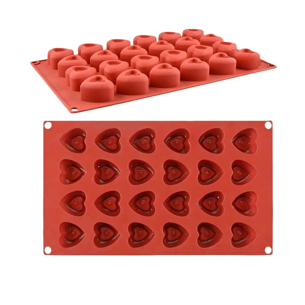 New Arrival 6-24 Hole Various Heart Shaped Silicone Chocolate Mold Food Grade Silicone Cake Mold DIY Jelly Pudding Baking Tools