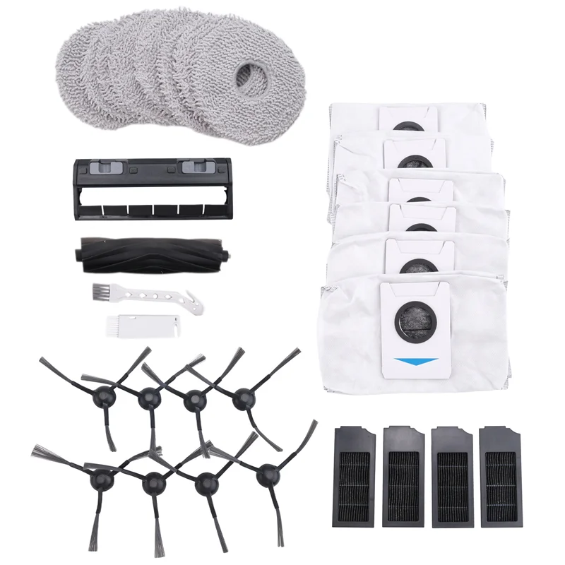 

ABEZ For Ecovacs X1 Omni, X1e Omni, T10 Omni Robot Vacuum Cleaner Main Side Brush Mop Cloth Dust Bags Replacement Parts
