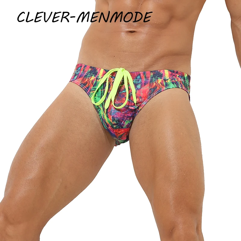 

Men's Sexy American Fashion Bikini Printed Swim Briefs Summer Beach Bikini Swimsuit European Beach Surf Shorts Beachwear