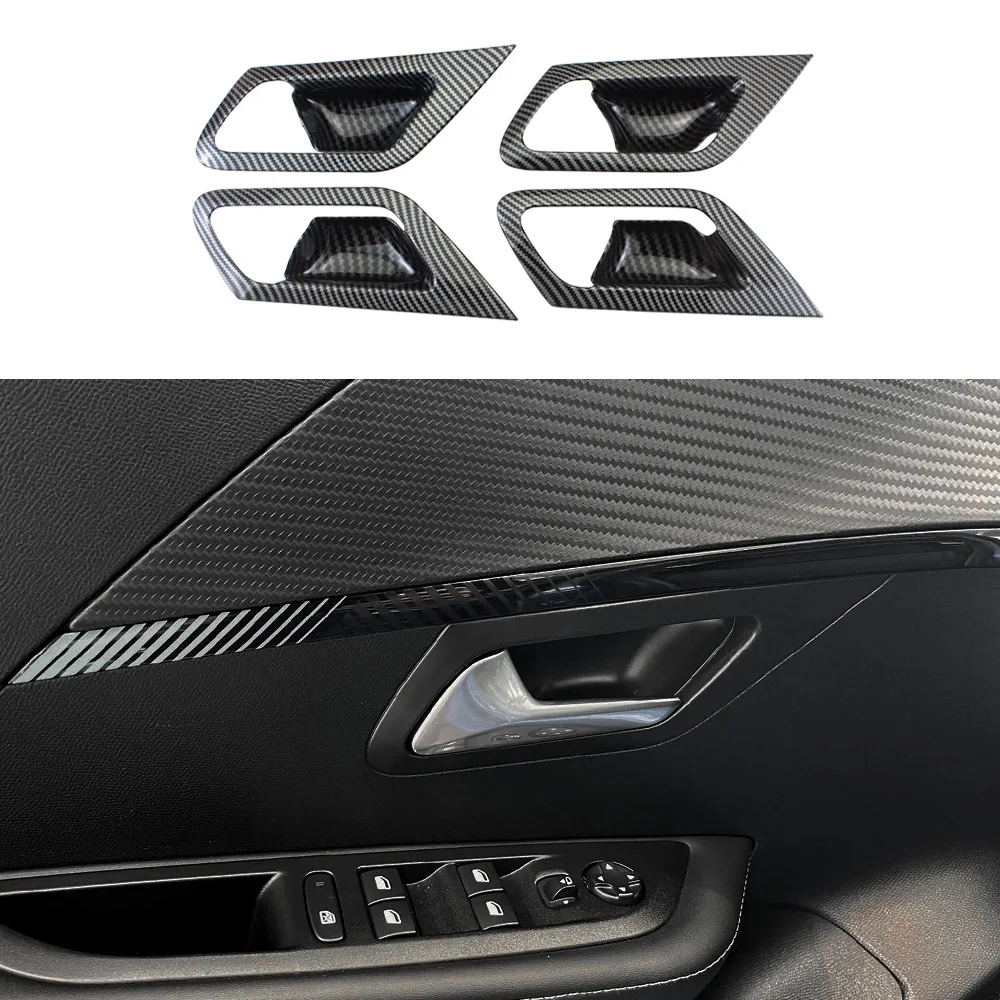 For Peugeot 208 2020-2025 Door Handle Door Armrest Panel Cover Trim Interior Decorative