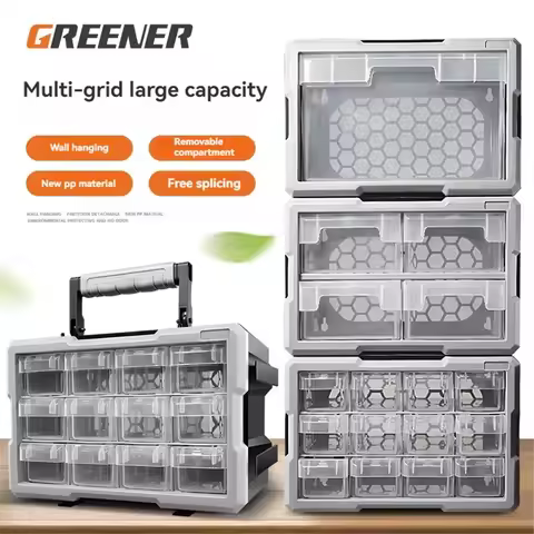 Tool box Plastic Parts For Mechanics Suitcase Screws Accessories Professional Multi-grid Drawer Organizer Accessories Tool Box