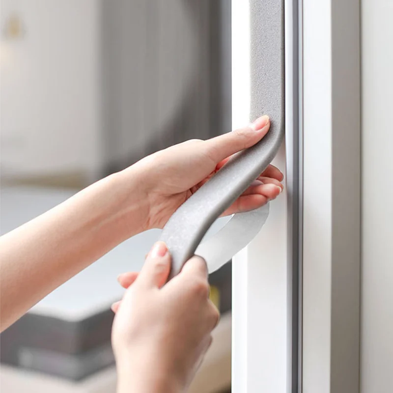 2M Wearable Sliding Window Weather Strip Soundproofing Foam Door Bottom Seal Tape Dustproof Self Adhesive Window Gap Hardware