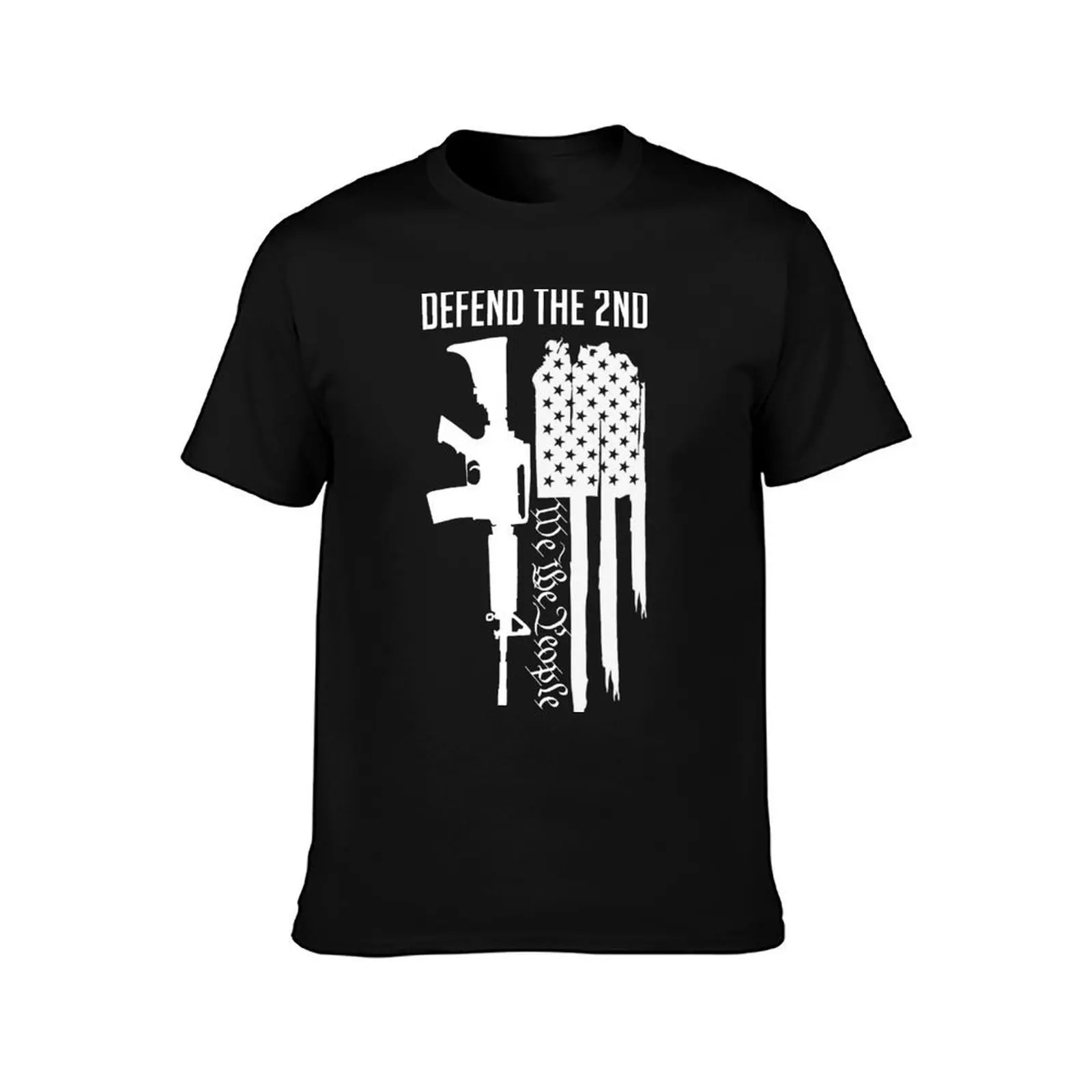 Defend The Second 2nd Amendment Pro Guns American Flag USA Patriotic Constitution T-Shirt Halloween Casual T-Shirt