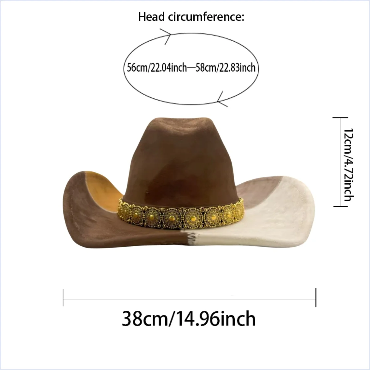 HongLuan Glitterkostuumhoed Volwassene & Cowboyhoeden Strass voor dames, Cowboy Cosplay Vrouwelijke accessoires & Cowgirl Cap