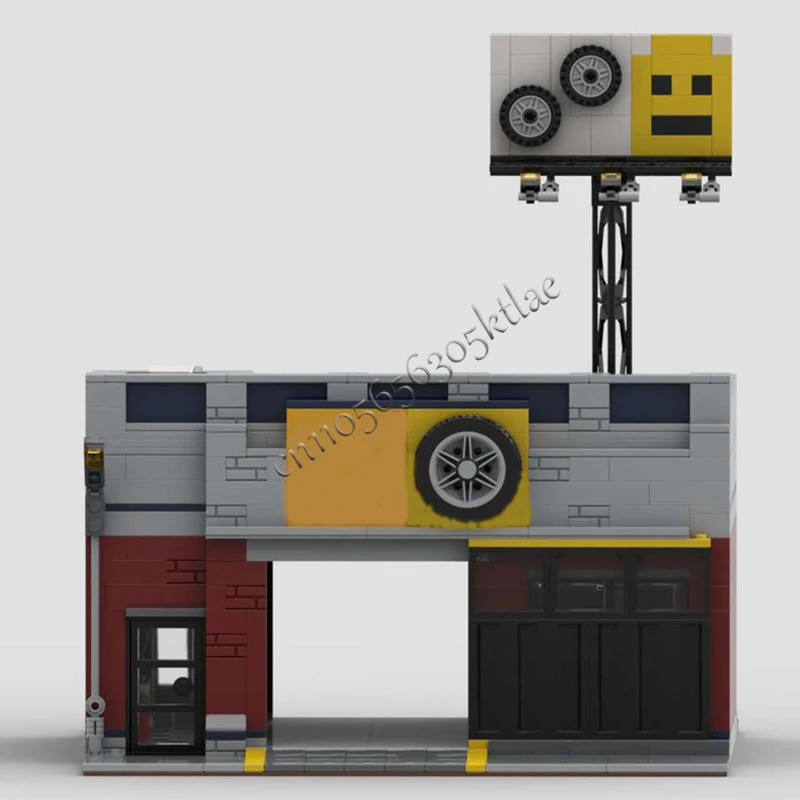 927 PCS MOC Creative City Street View Modular Tuning Workshop Model Architecture Building Block Diy Kid Assembly Bricks Toy Gift