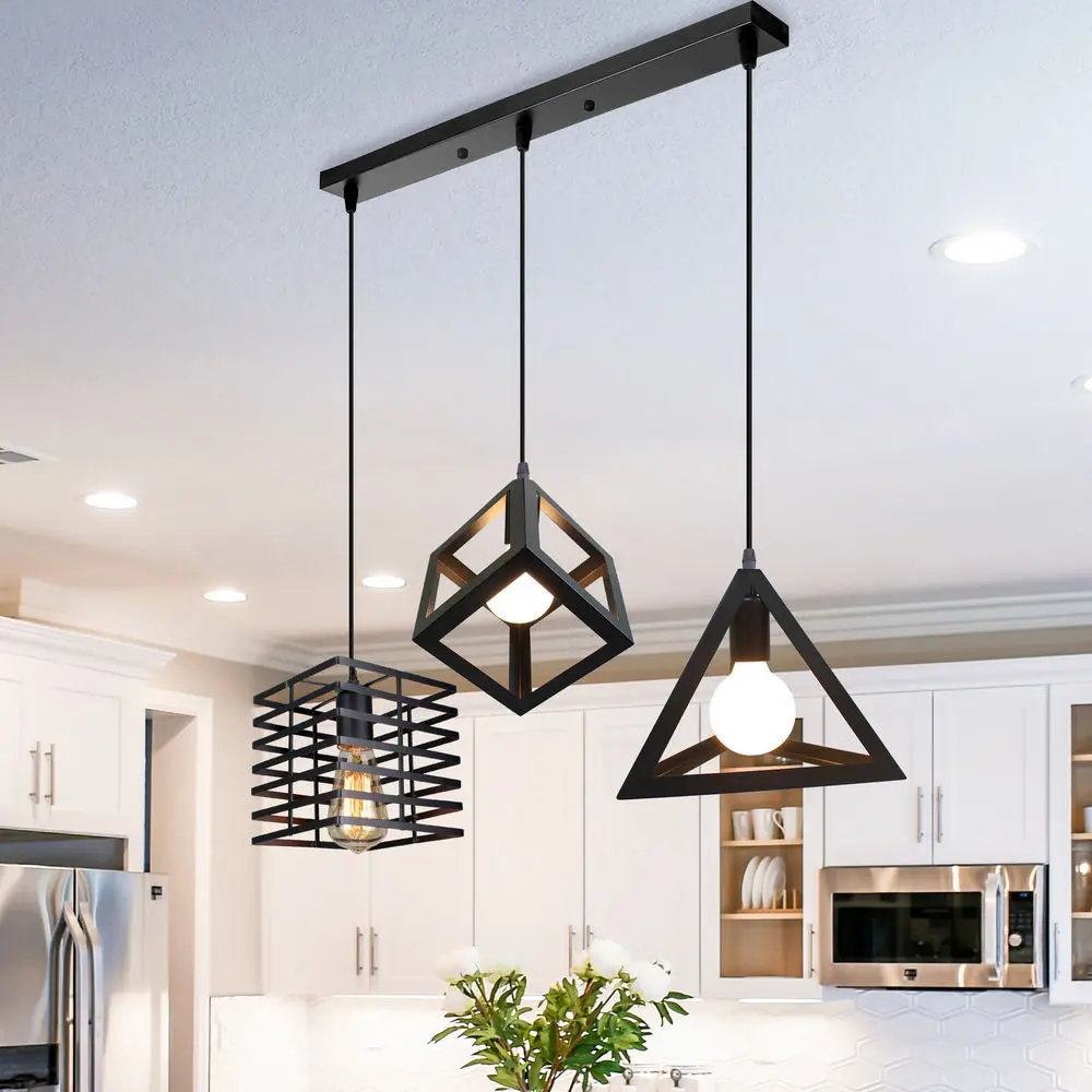 1/3 Heads Loft Vintage Pendant Light Industrial Retro Iron Hanging Ceiling Lamps E27 Chandelier for Salon Restaurant Bar Kitchen image 2