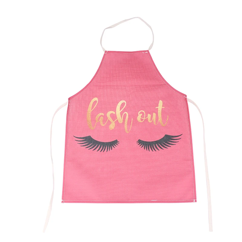 1PC Bronzing Eyelash Pattern Apron Eyelash Extension Tools Cotton Grafted False Eyelash Apron Cleaning Kitchen Apron Bib