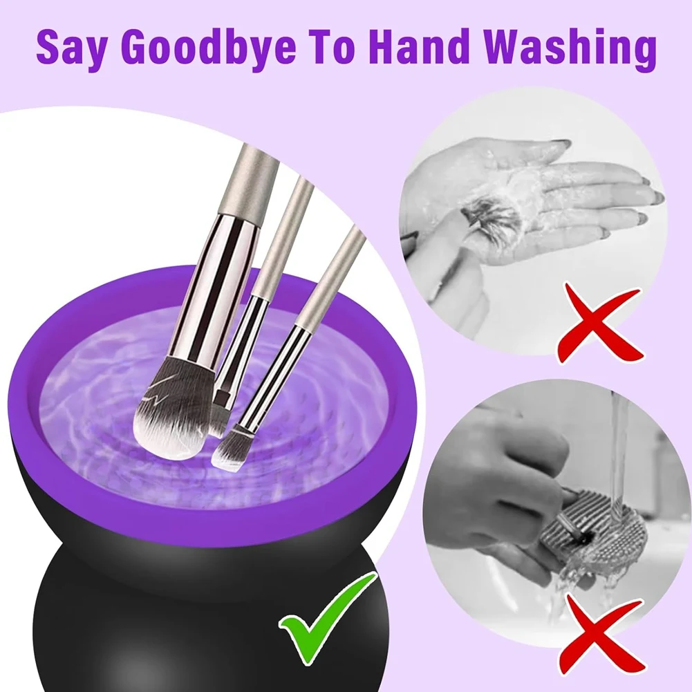 Electric Makeup Brush Cleaner Machine Portable Automatic USB Cosmetic Brushes Tool for All Size Beauty Makeup Brush Set