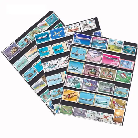 50 PCS All Different Topic Plane Unused Postage Stamps With Post Mark For Collection
