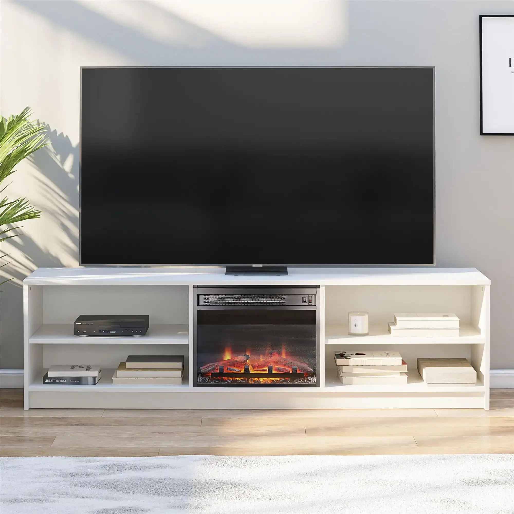 Fireplace TV Stand, for TVs up to 75