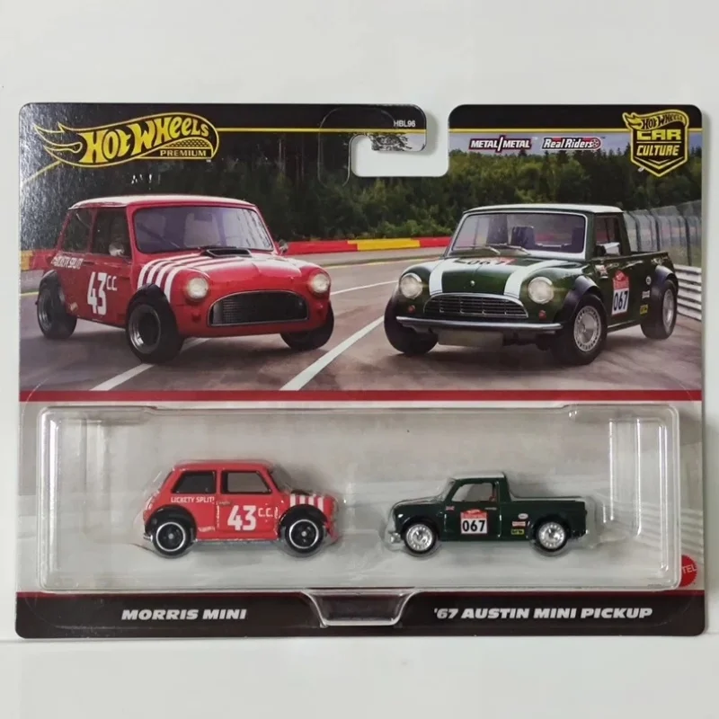 Hot Wheels Premium 2025 Car Culture 2-Packs Hotwheels 1/64 Car Model Children Toys Morris Mini Austin Mini Pickup Boys Kids Toys