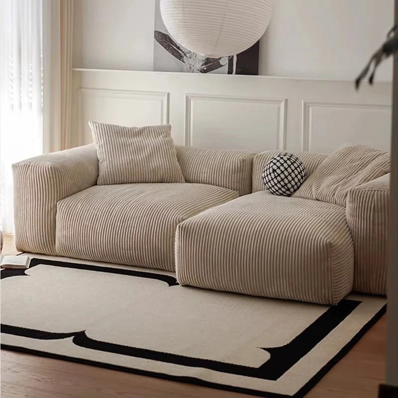 Modern corduroy fabric sofa cover leisure living room furniture tofu block module sofa