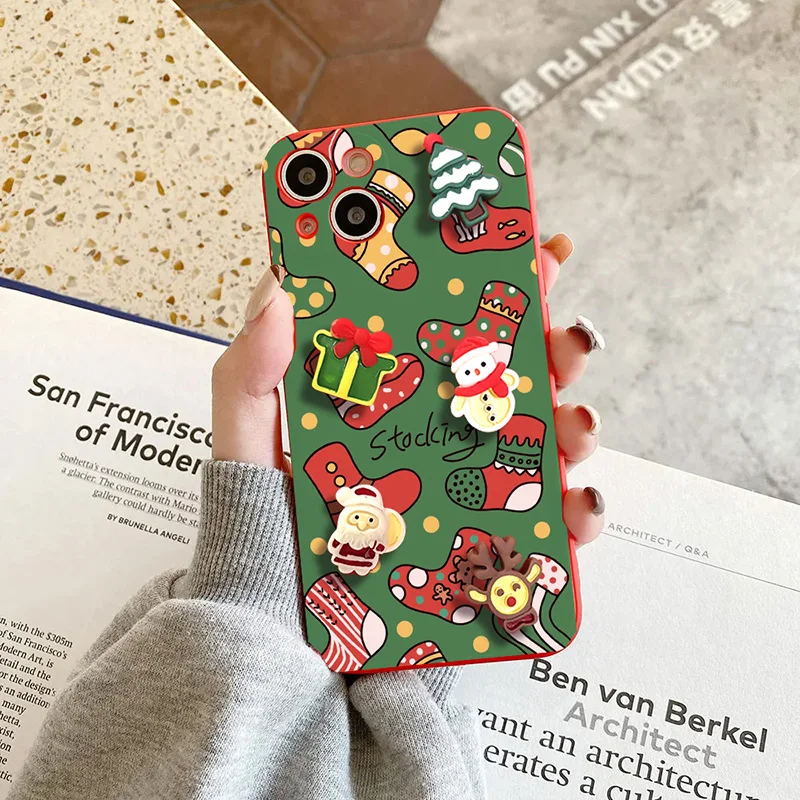 Santa Claus Christmas DIY Tree Case For Samsung Galaxy S22 S24 S23 Ultra S21 Plus S20 FE S10 Note 20 Ultr 10 Lite Tpu Case Cover