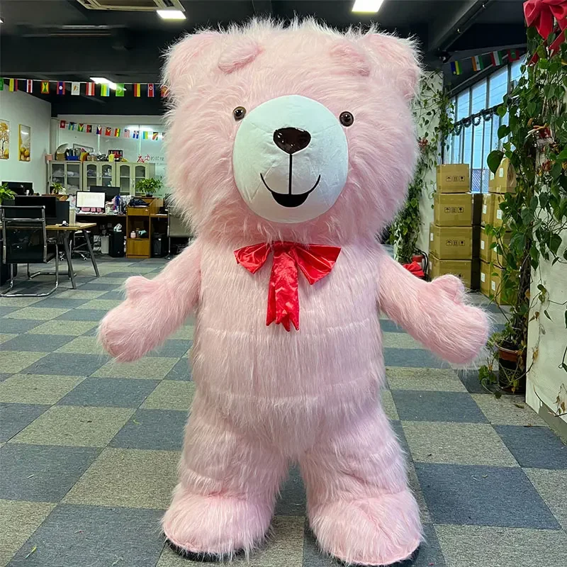 

2.6m Giant Pink Inflatable Teddy Bear Cosplay Costume for Adult Mascot Animal Full Body Inflated Garment Halloween Walking Suit