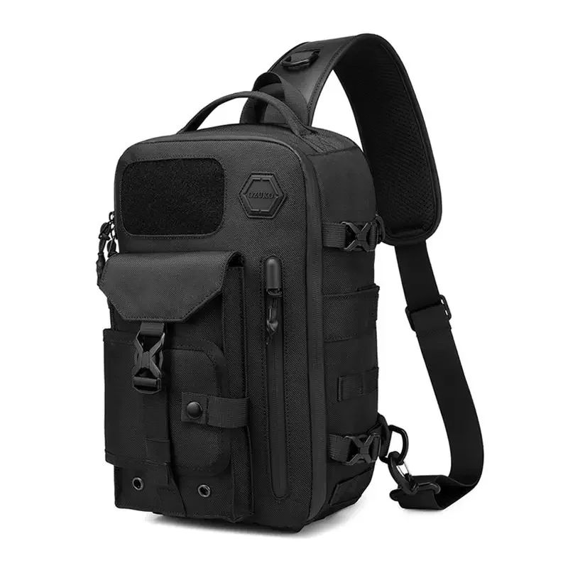 Ozuko  Chest Bag  Cross shoulder bag man  Waterproof Tactical Waist Messenger Bag Zipper Fashion Outdoor